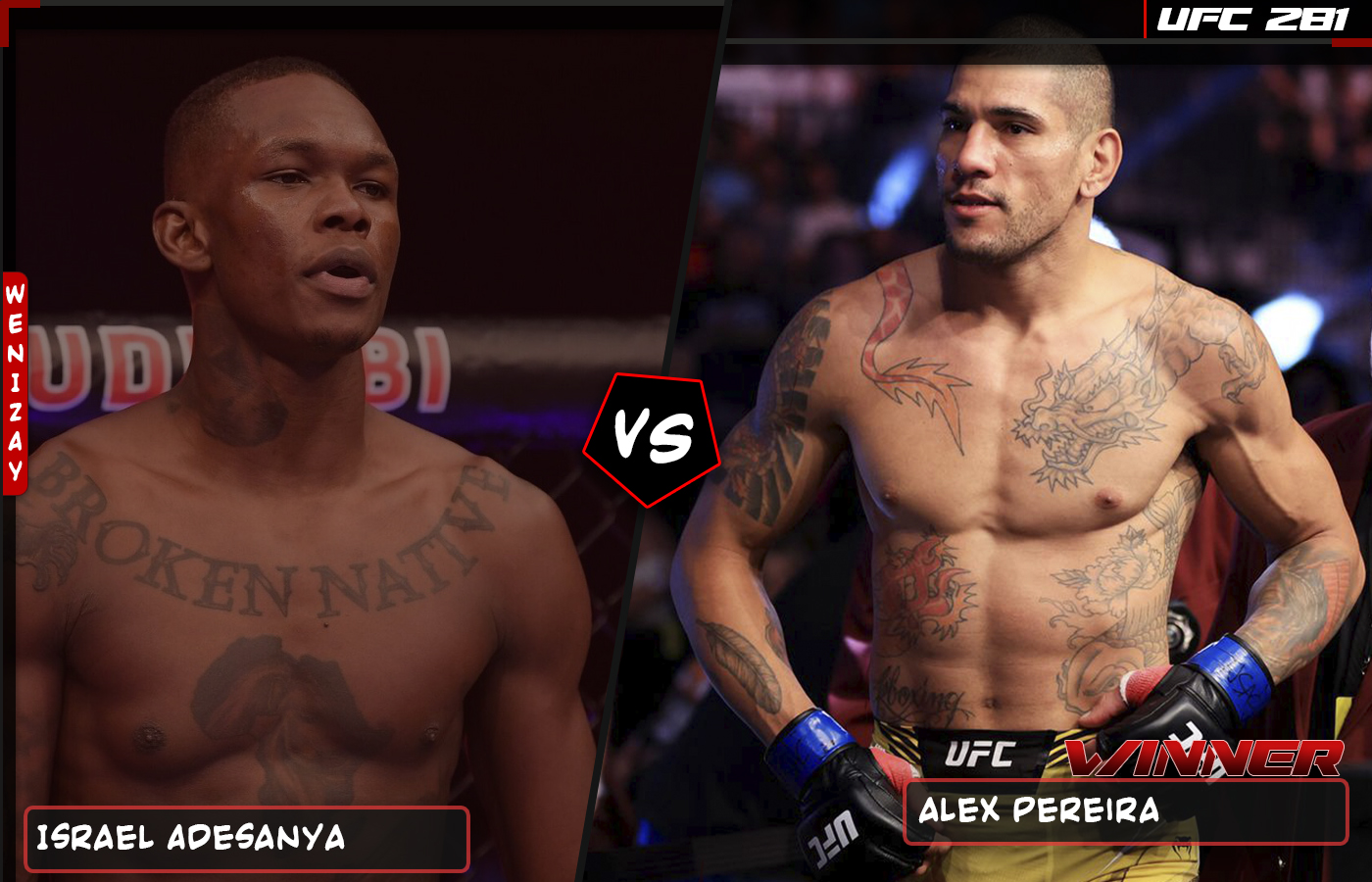Alex Pereira, Israel Adesanya, UFC 281
